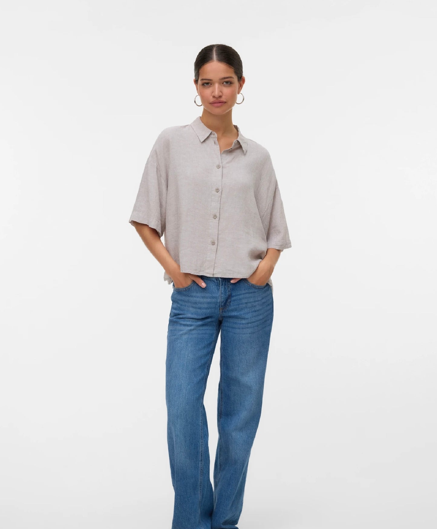 LINN SHORT SHIRT - Moonbeam