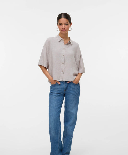 LINN SHORT SHIRT - Moonbeam