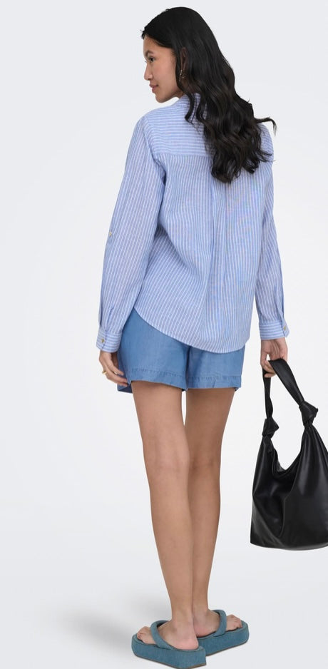 WENDY L/S Shirt - Cashmere/Blue