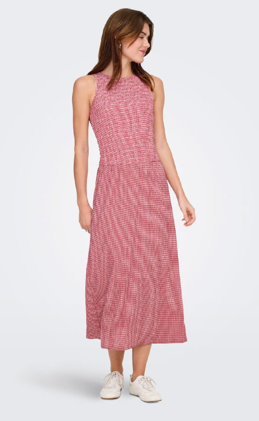 CELLE SMOCK DRESS - Cherry