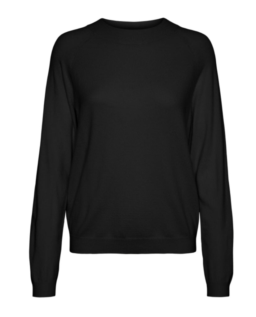 HAPPINESS RAGLAN PULLOVER KNIT - Black