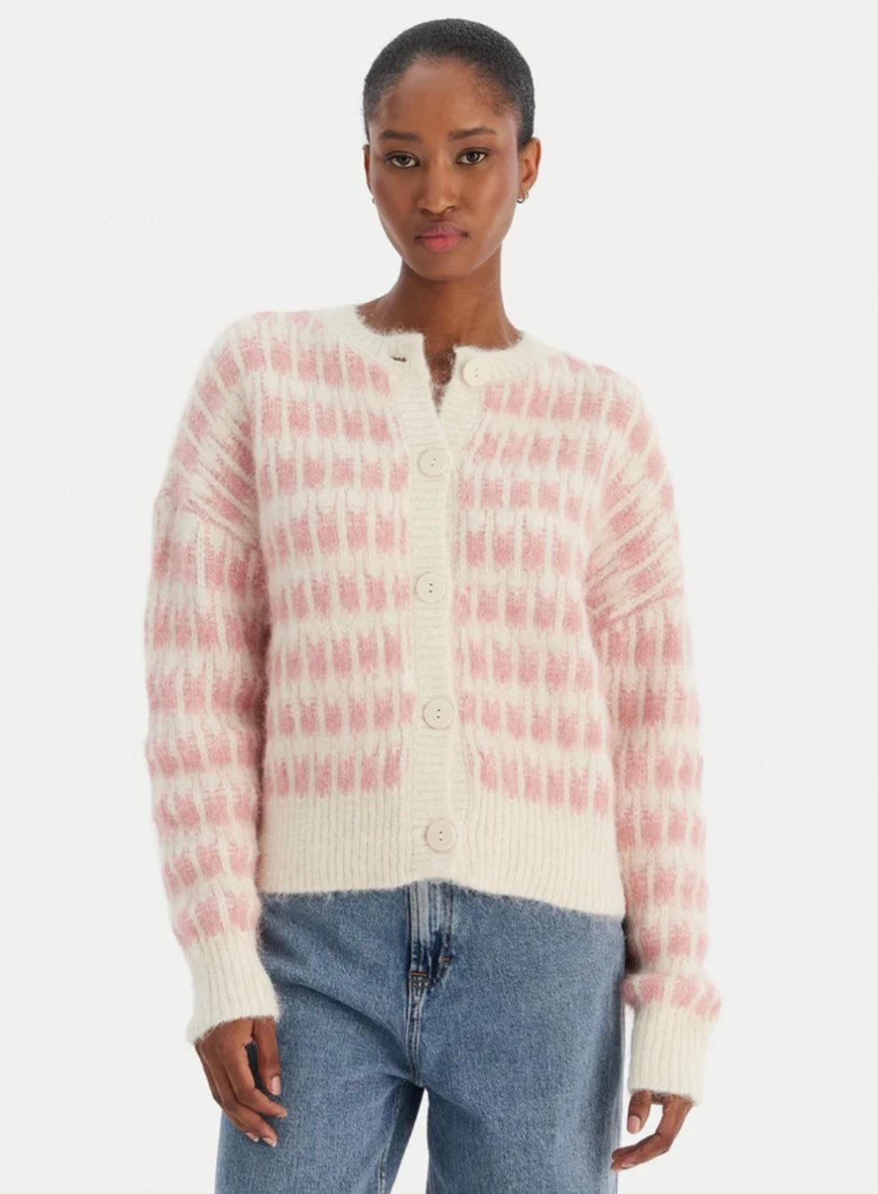 LISA CARDIGAN - Birch / Rose
