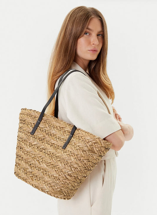 PCKISA STRAW SHOPPER BAG