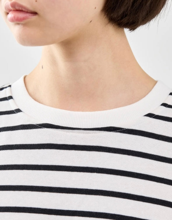 CHILLI 2/4 STRIPE T-SHIRT - Cloud Dancer / Black
