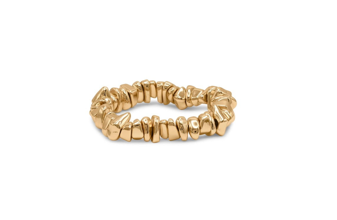 Organic gold bead stretched bracelet