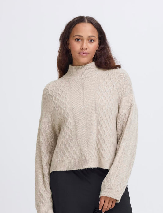 IHMYLLE LS PULLOVER - Oatmeal
