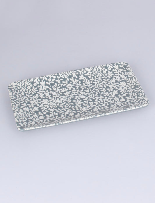 Large Trinket Dish - Dark Grey Vine