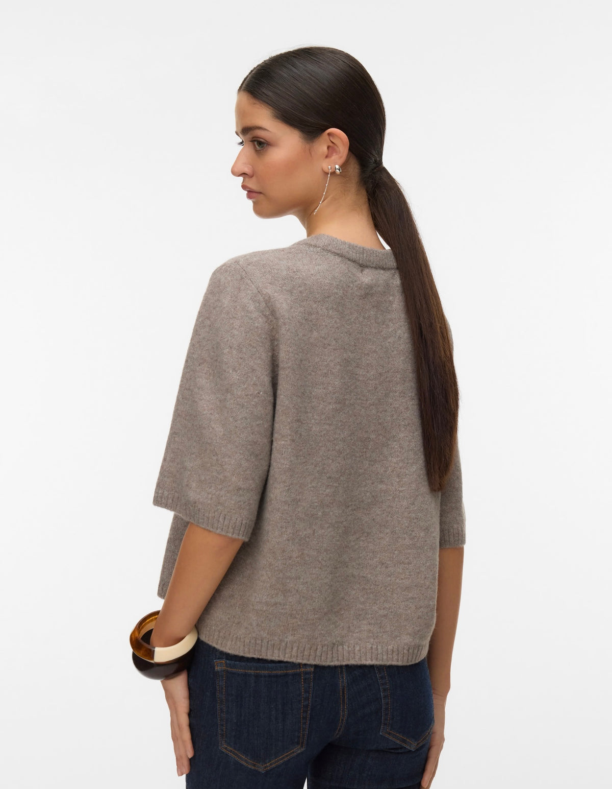 BOOM 2/4 O- NECK OVERSIZED PULLOVER - Moon Rock Melange
