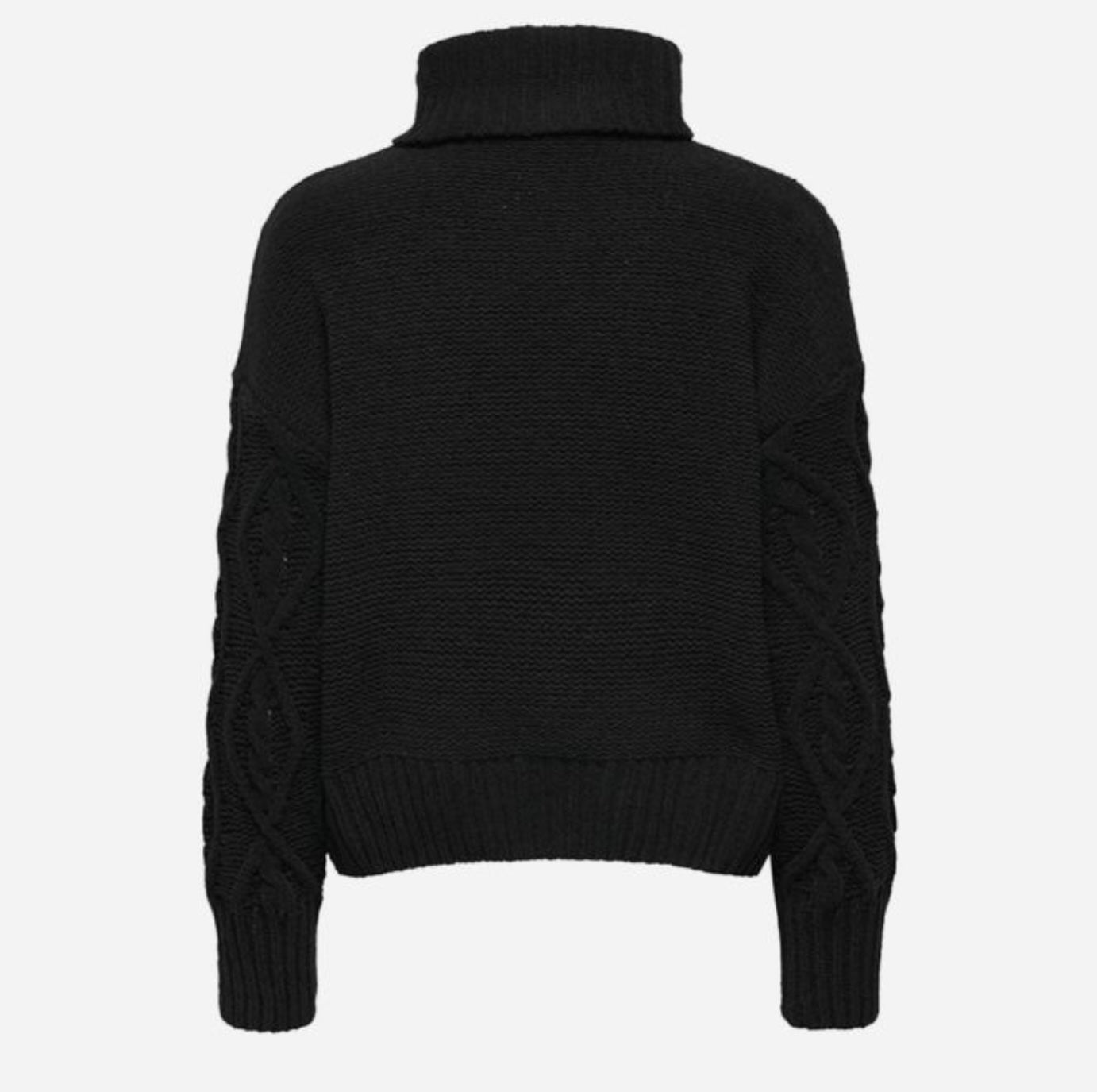 FLORA LS CABLE ROLLNECK - Black