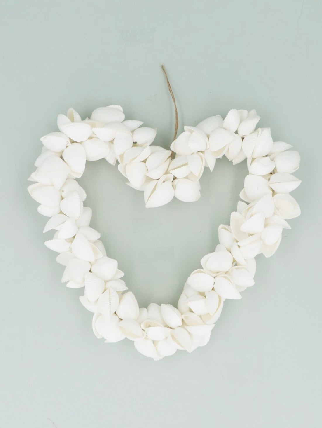 White Clam Shell Heart Wreath