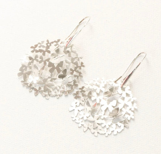 Butterfly Swarm Drop Earrings - Silver