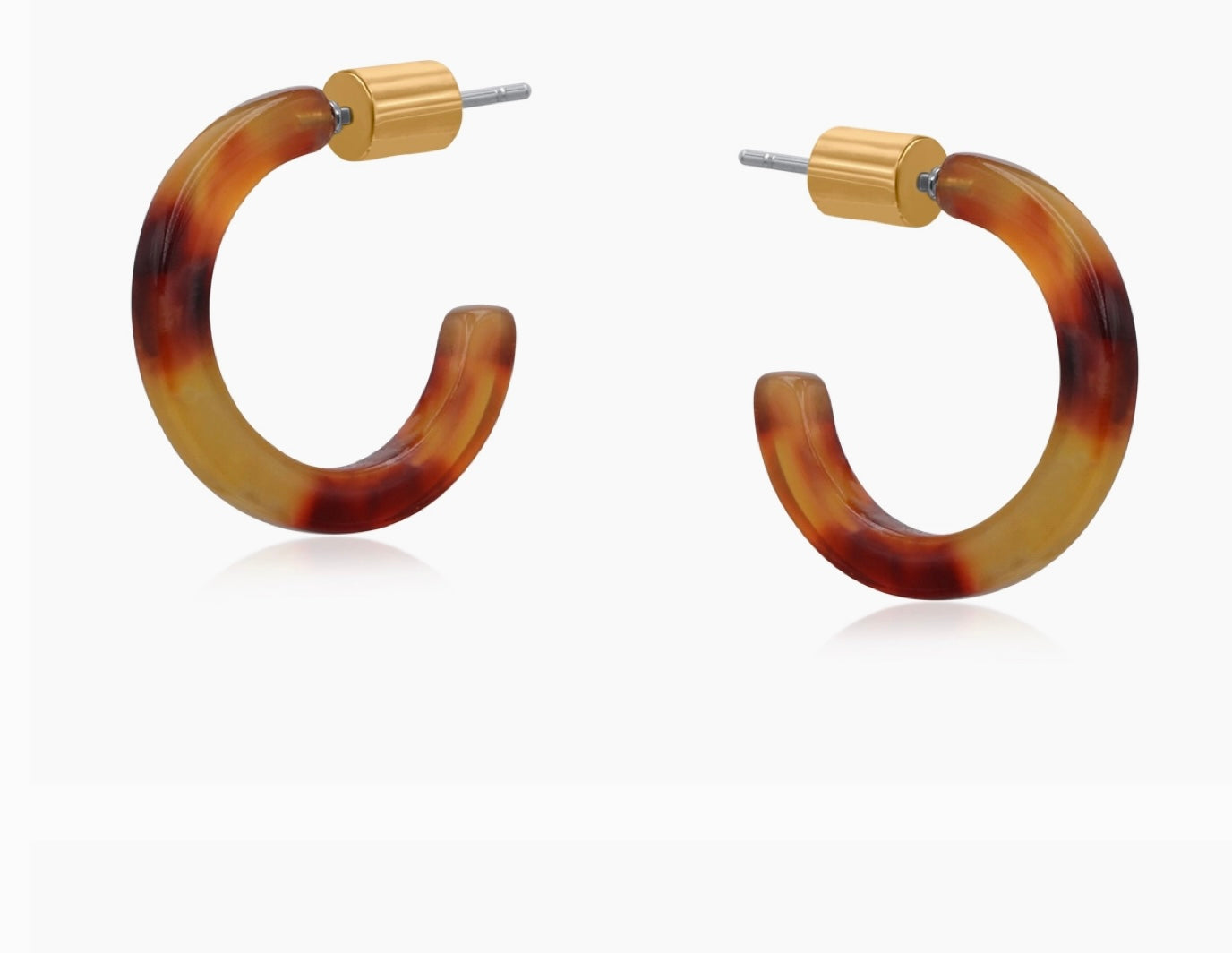 Annalise Petite Resin Hoop Earrings - Amber