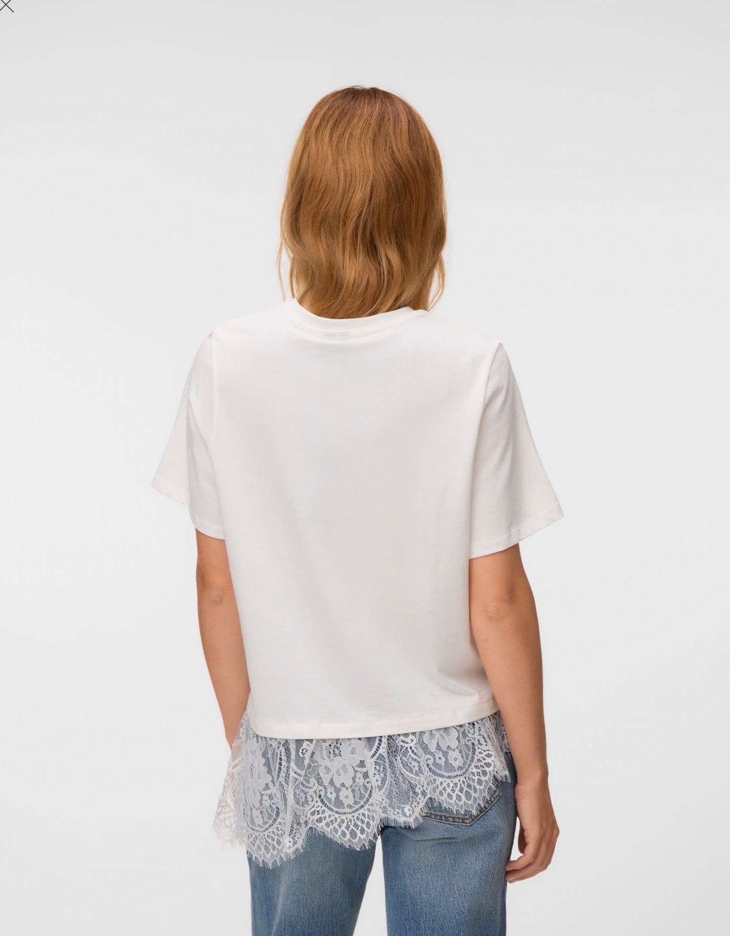 BRIT SS O-NECK LACE T.SHIRT - Snow White