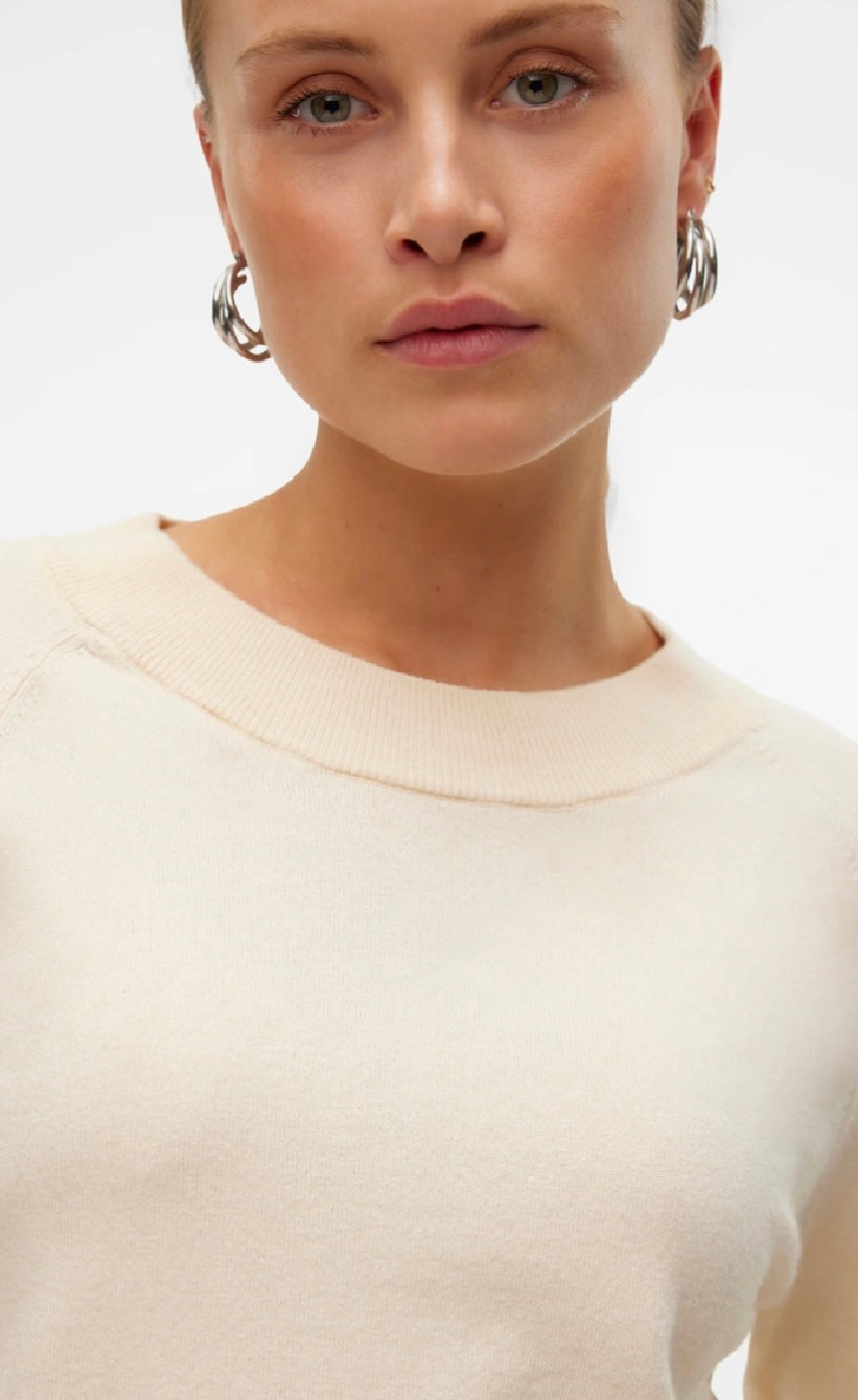 HAPPINESS RAGLAN PULLOVER KNIT - Birch