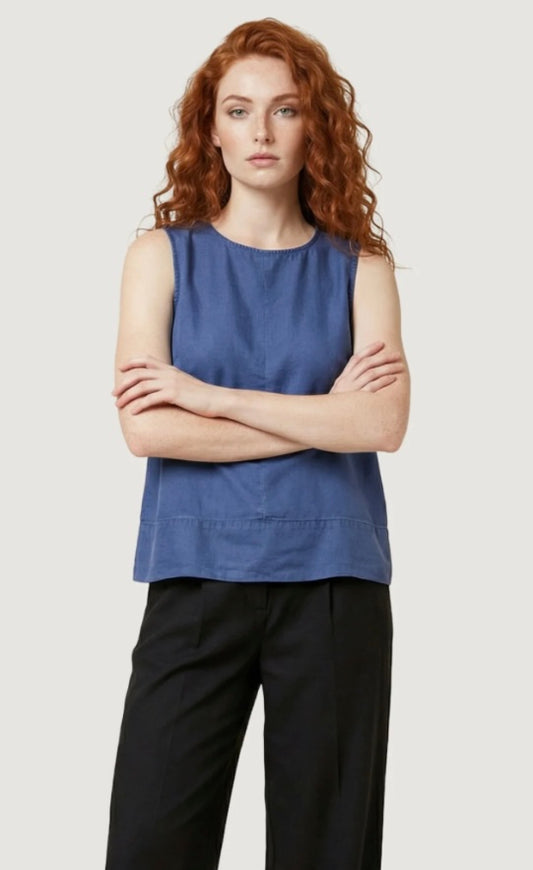 DORSI CHARIS TOP - Medium Blue Denim