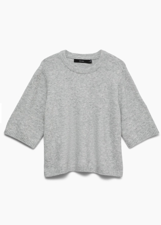 BOOM 2/4 O- NECK OVERSIZED PULLOVER - Light Grey Melange