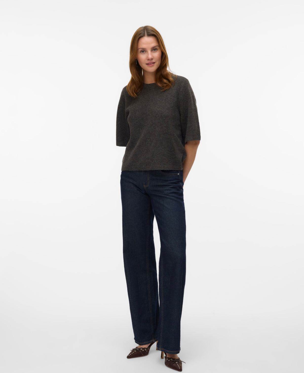 BOOM 2/4 O- NECK OVERSIZED PULLOVER - Chocolate Torte Melange