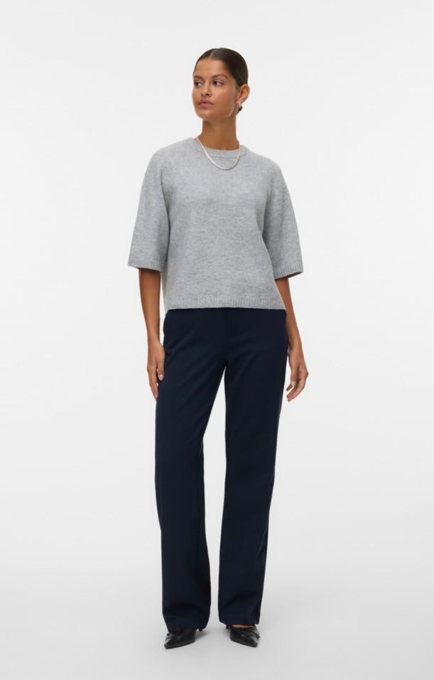 BOOM 2/4 O- NECK OVERSIZED PULLOVER - Light Grey Melange