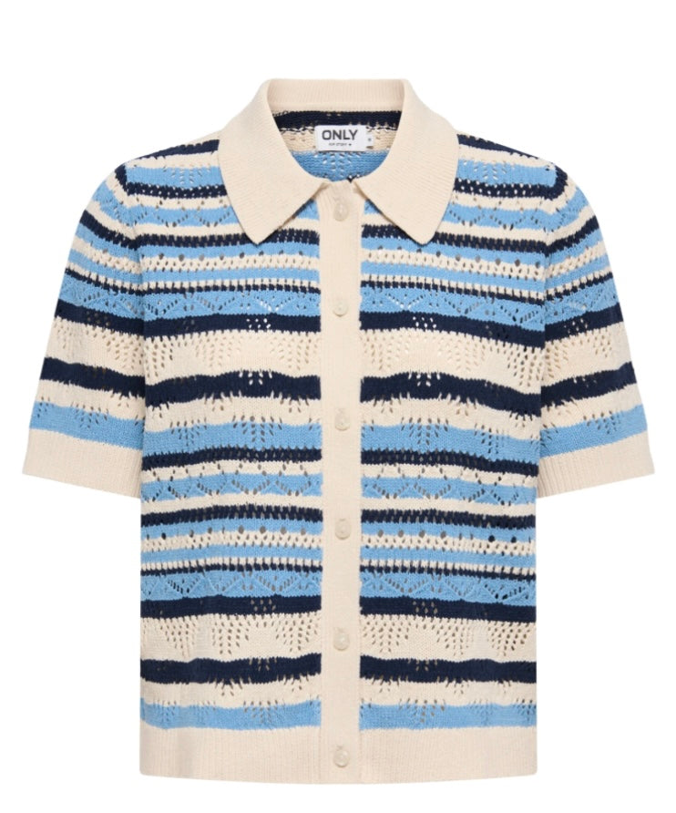 LUNA Polo Cardigan Knit - Allure / Night Sky