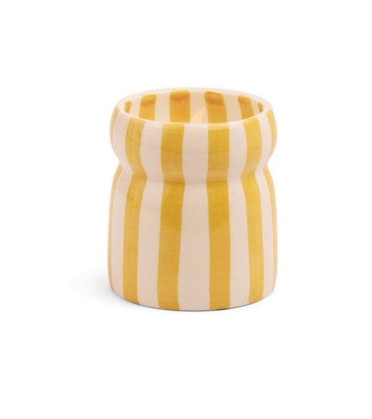 Paddywax ‘Gold Coast’ Yellow Striped Ceramic Candle