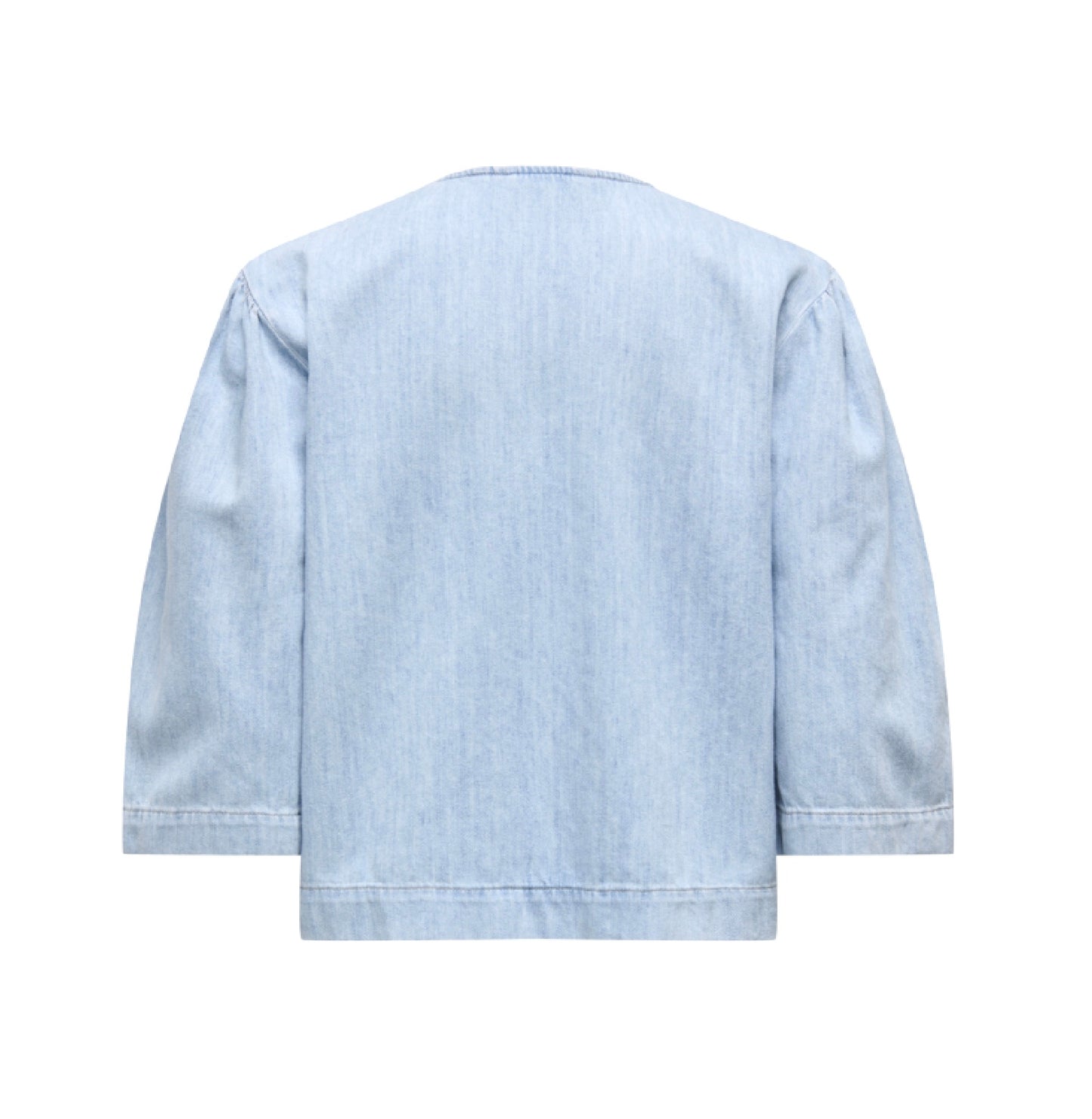 ZOLA 3/4 Denim Tie Top - Light Blue