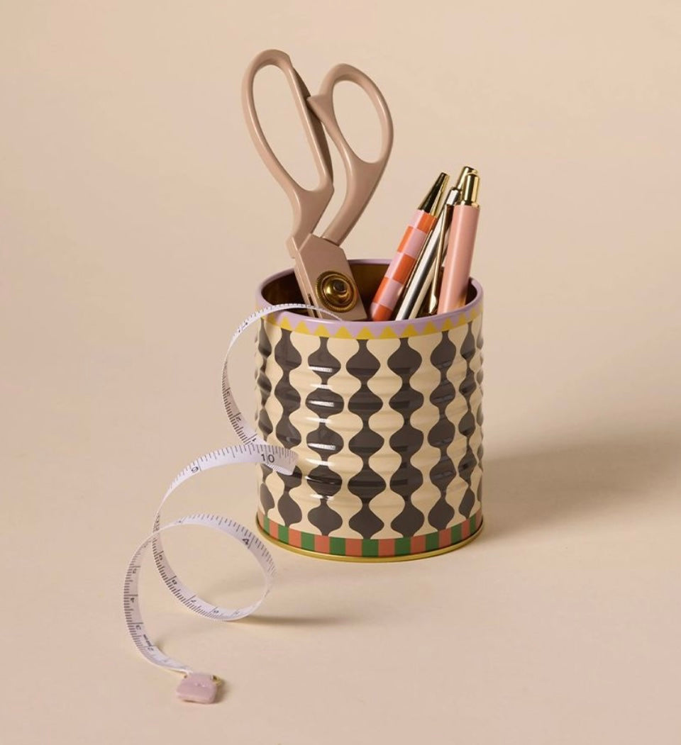 A Dopo Storage Tin - Black & White Wave