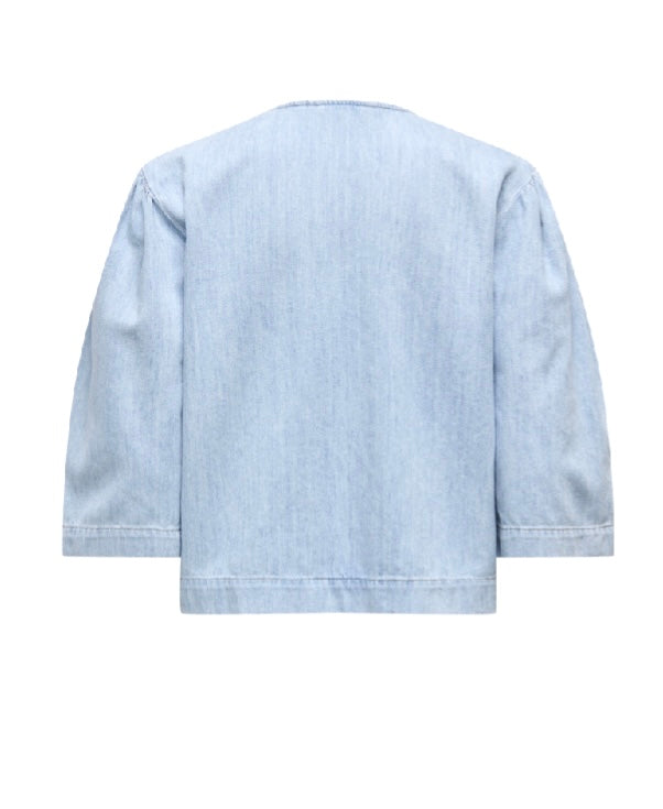 ZOLA 3/4 Denim Tie Top