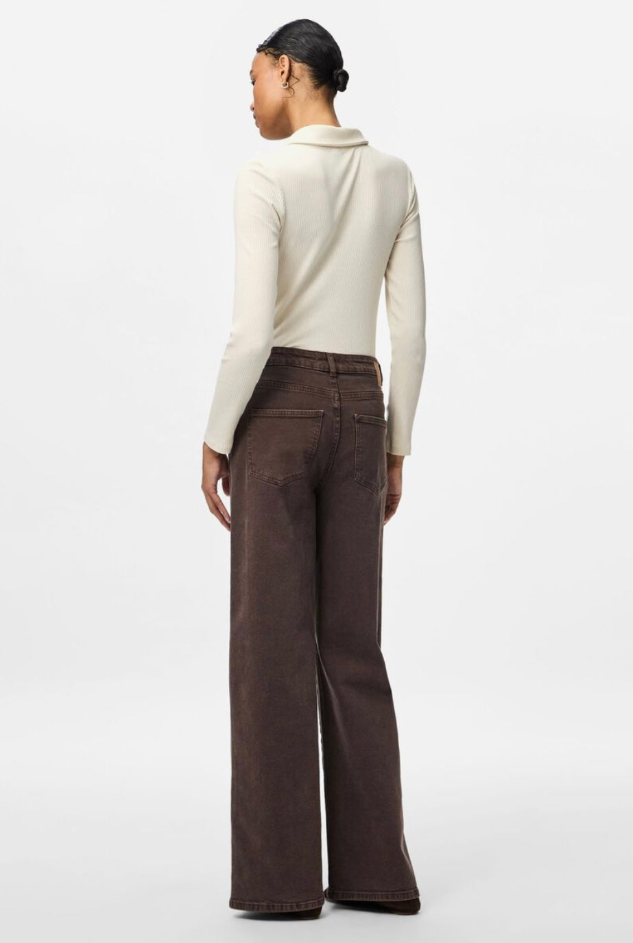 SELMA HW WIDE LEG JEANS - Hot Fudge