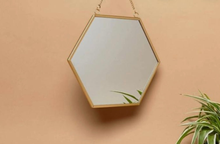 Gold Hexagon Mirror