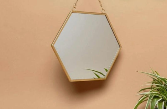 Gold Hexagon Mirror