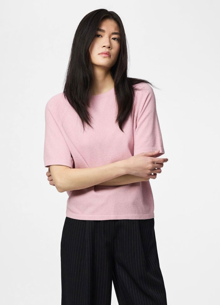 BREE SS O-NECK KNIT - Rose