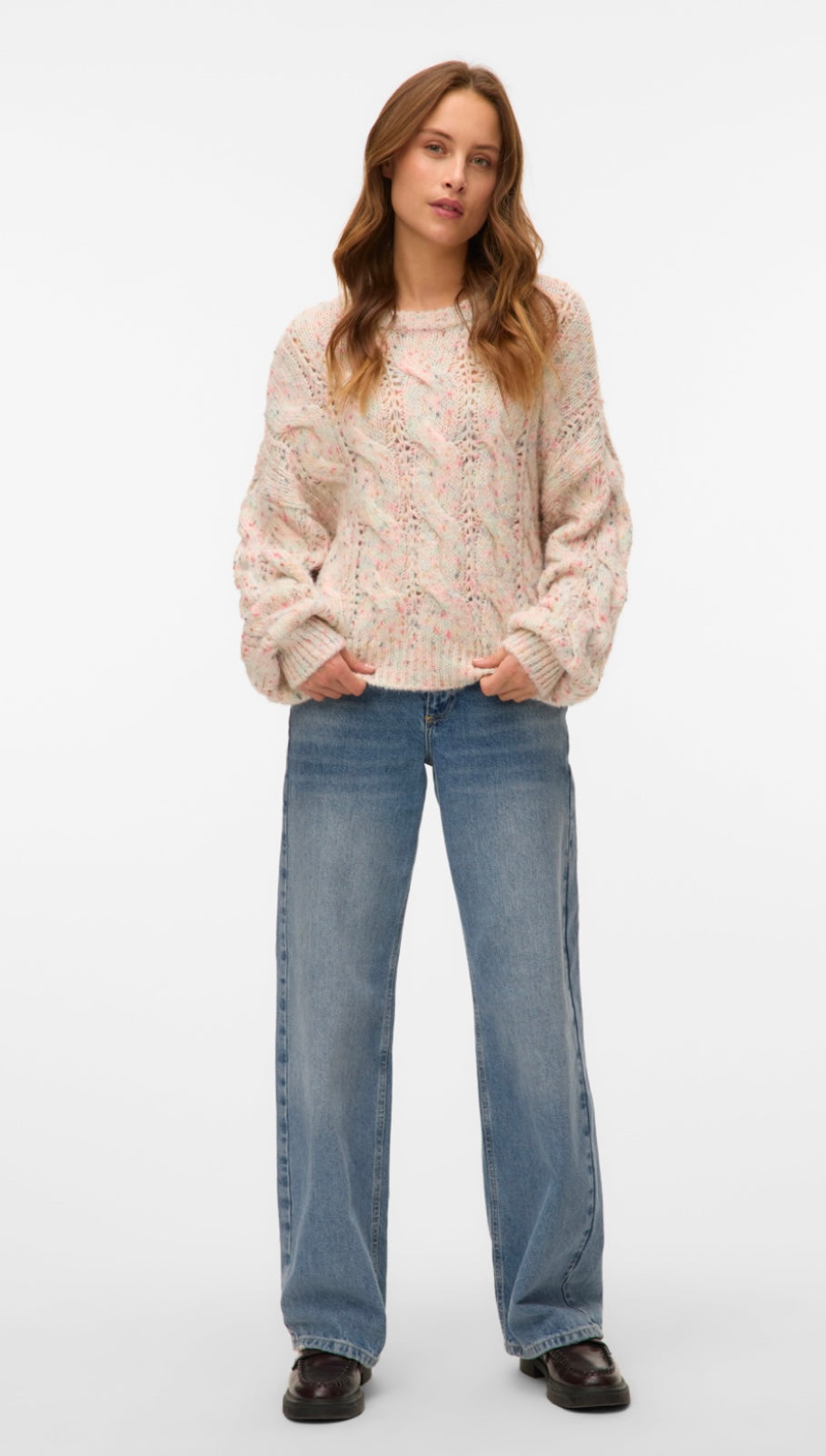 ZENA LS LOOSE PULLOVER - Birch/Comb