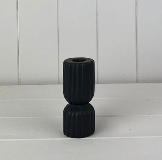Ceramic Candle Holder - Black