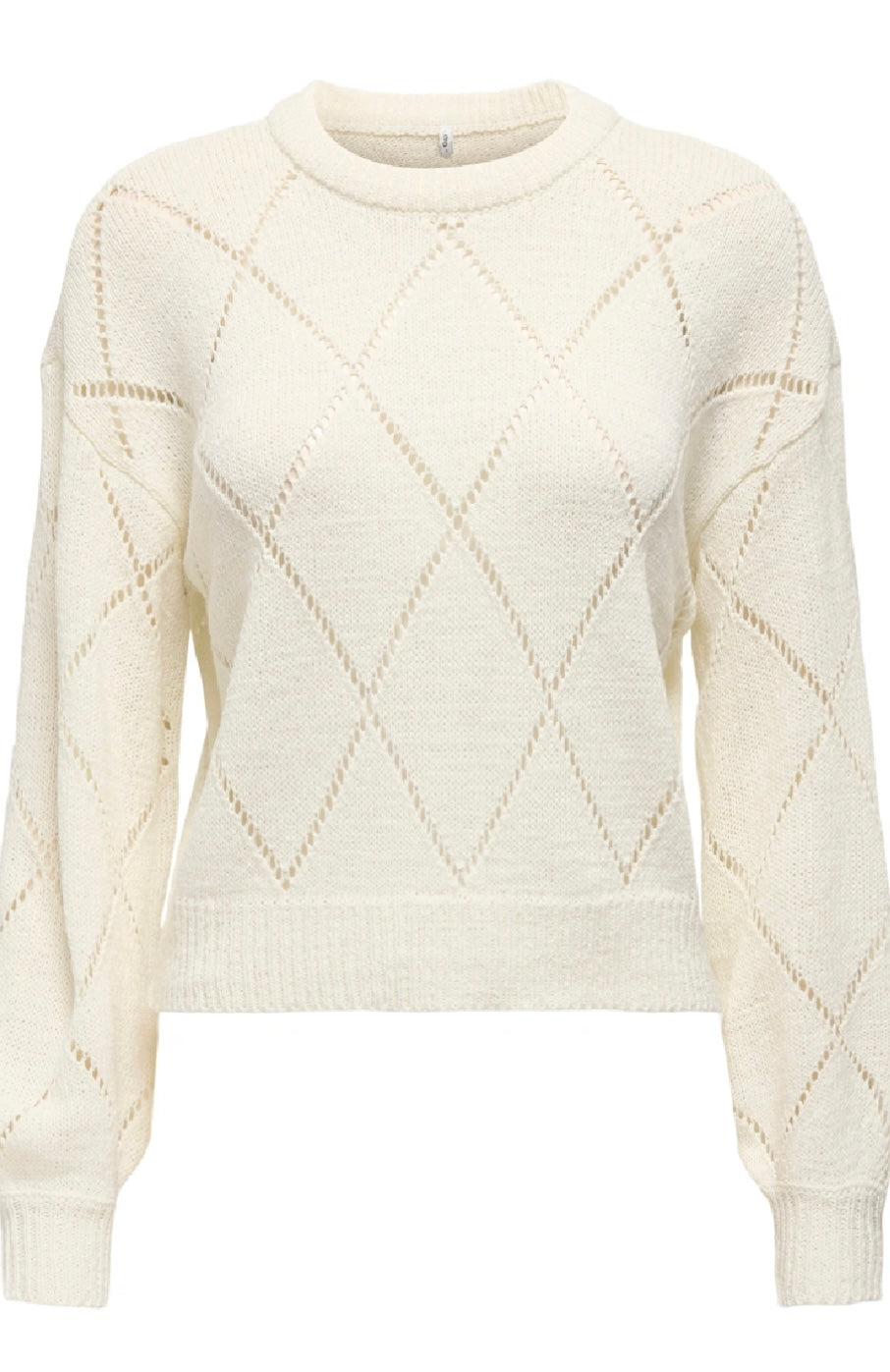 GEENAS LS O-NECK KNIT PULLOVER - Cloud Dancer