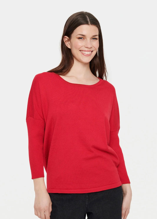 MilaSZ R-Neck Pullover - Valiant Poppy