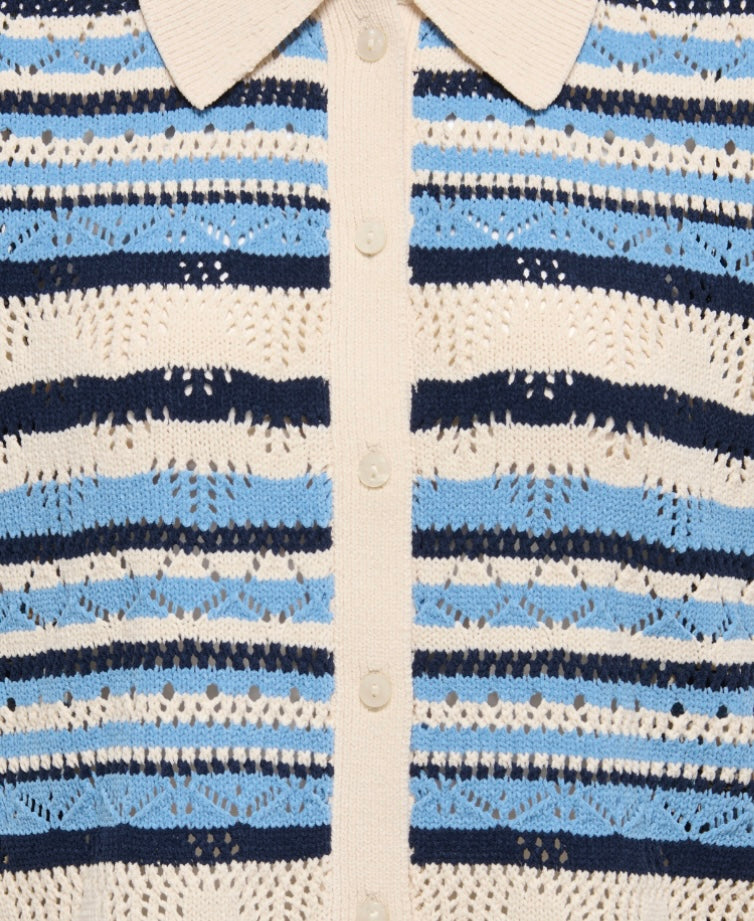 LUNA Polo Cardigan Knit - Allure / Night Sky