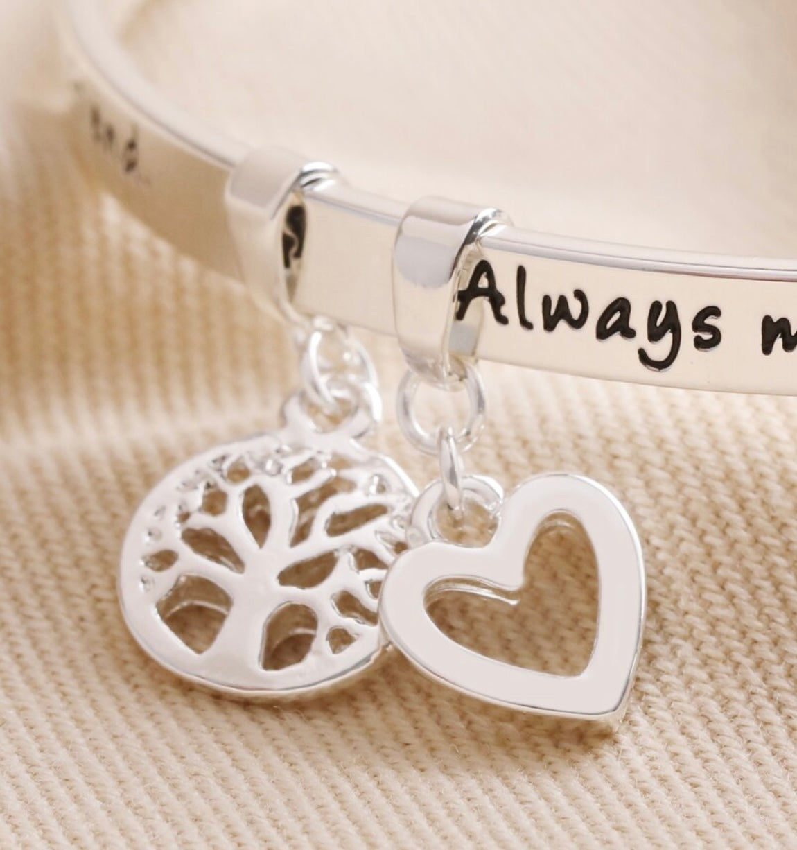 'Always My Mum' Silver Bangle