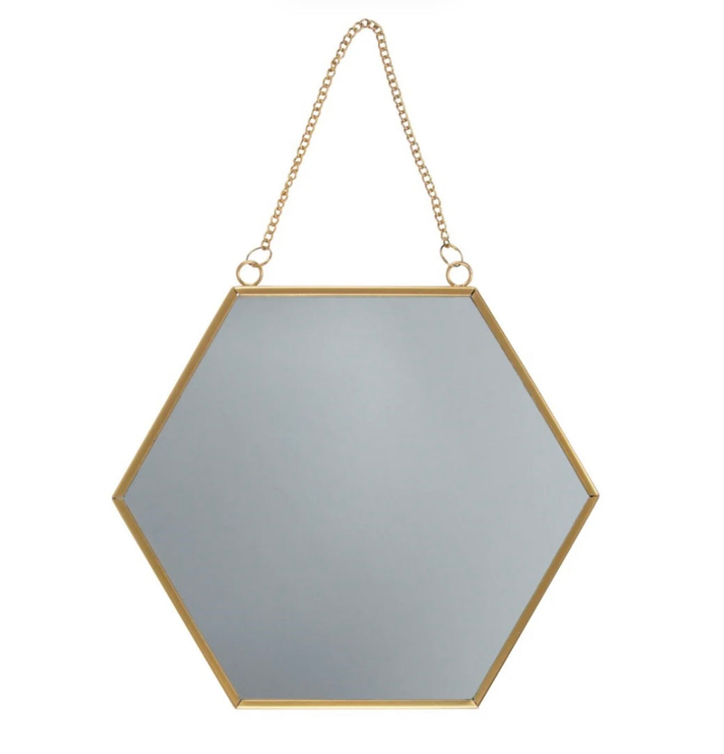 Gold Hexagon Mirror