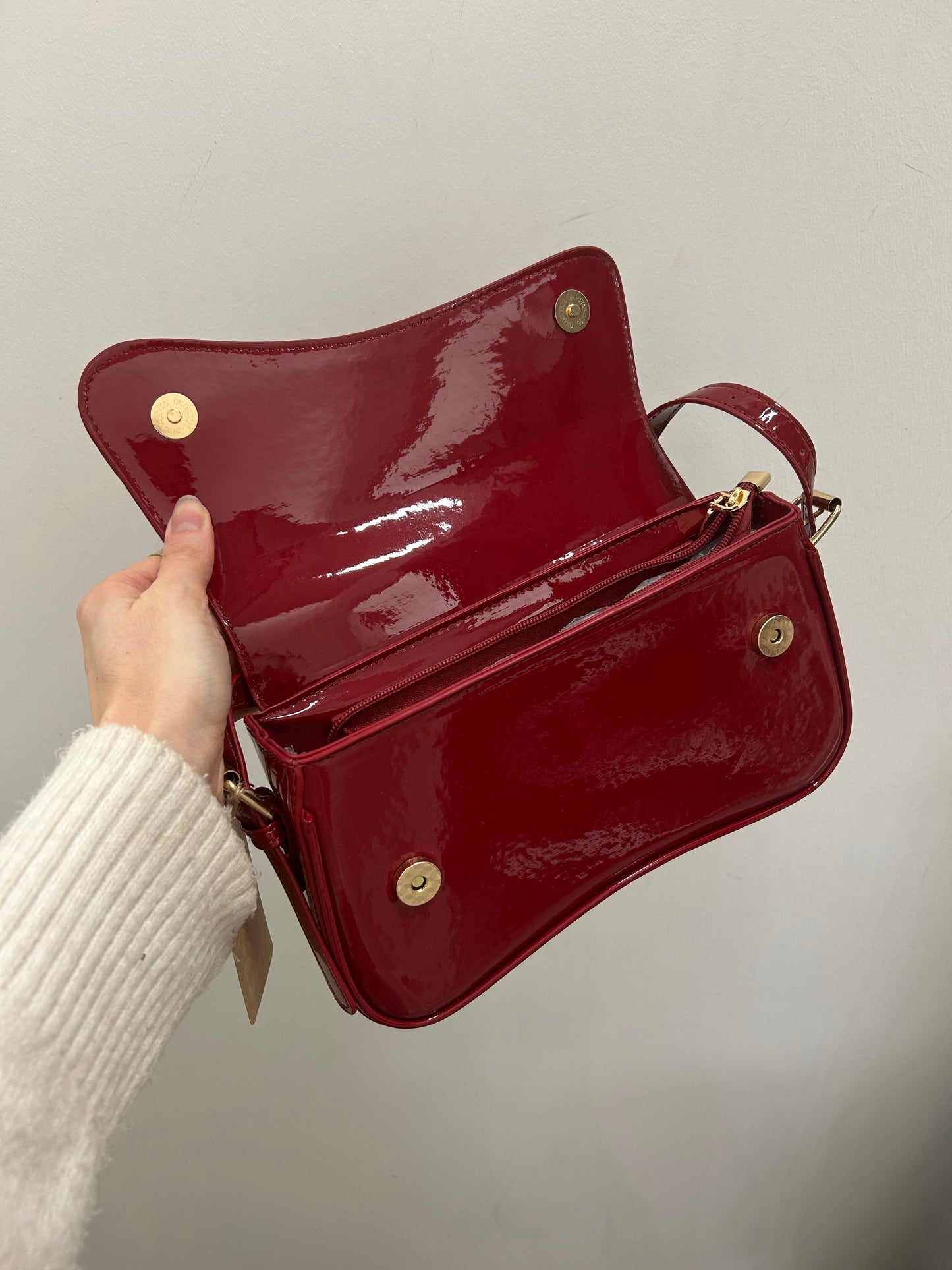 Patent Shoulder Bag - Red