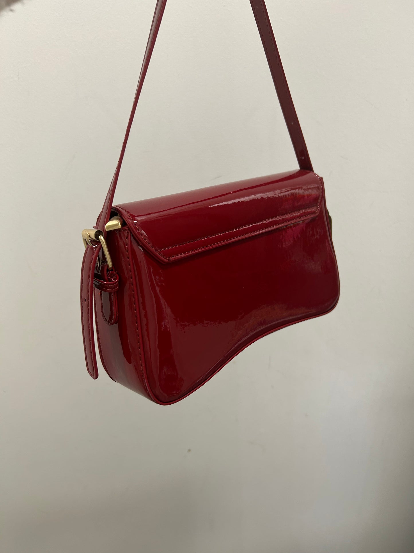 Patent Shoulder Bag - Red