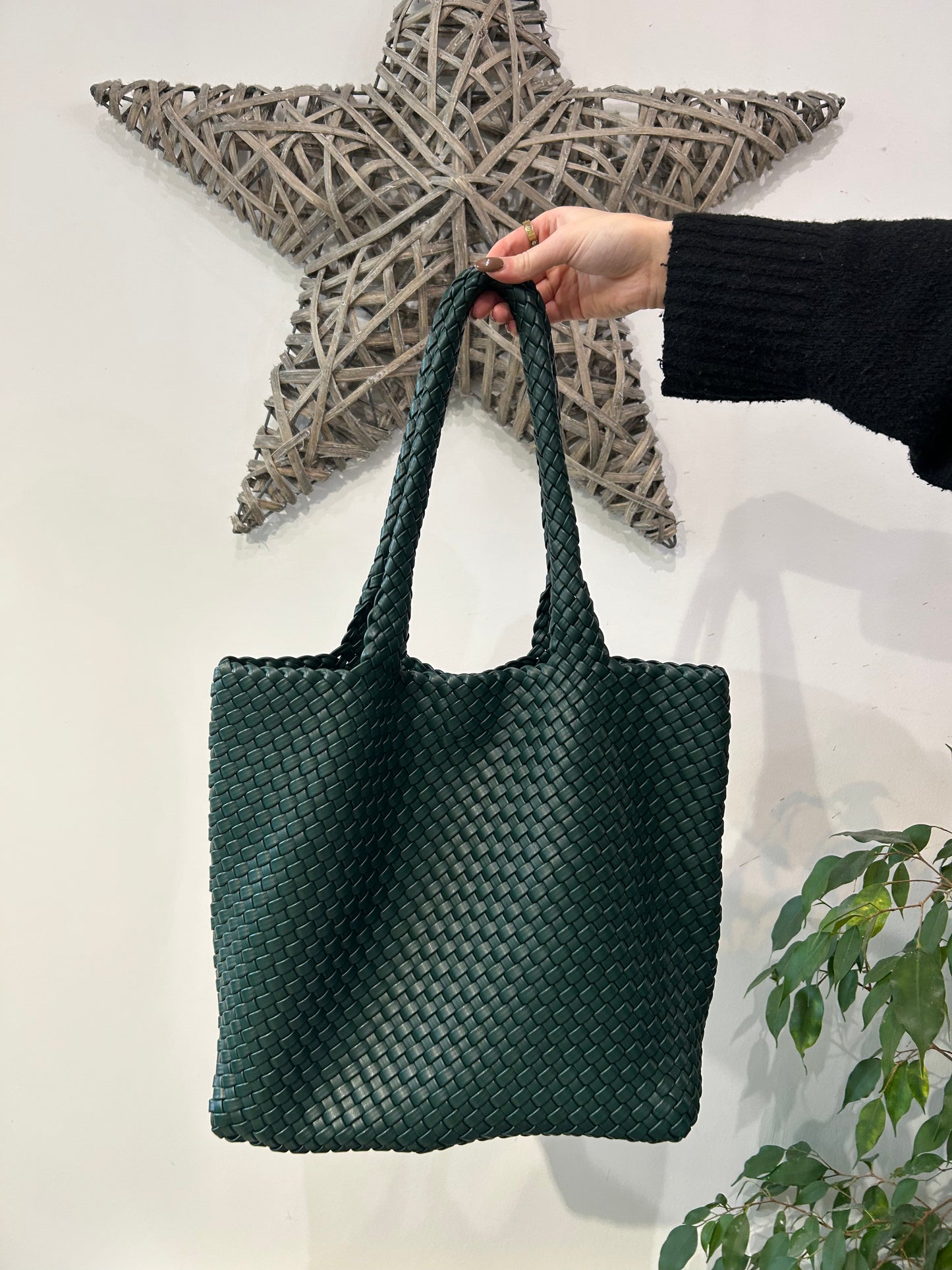Forest Green Woven Bag