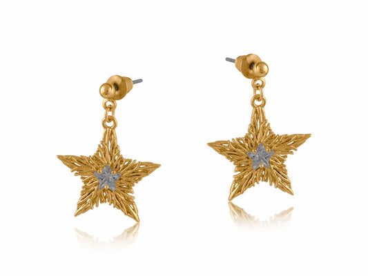 Drop Star Earring. - Gold