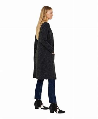 DOFFY LS LONG OPEN CARDIGAN - Charcoal