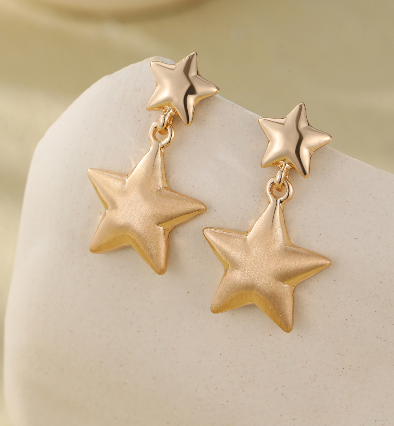 Star Drop Earrings - Gold
