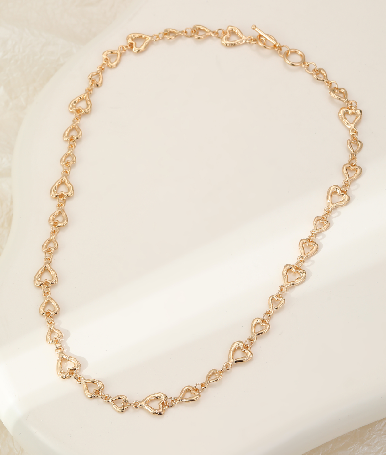 Heart Chain Necklace - Gold