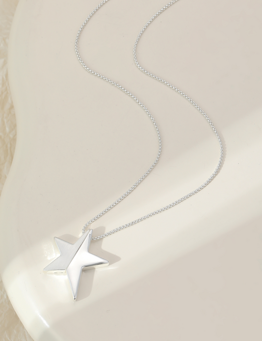 Split Star Necklace - Silver