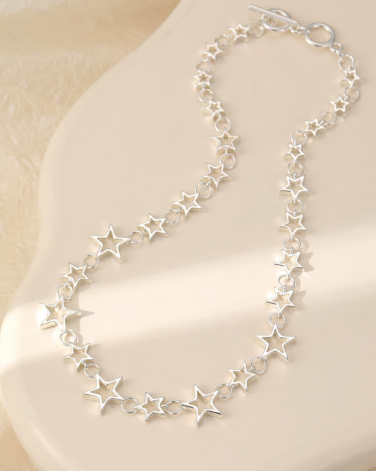 Star Chain Necklace - Silver