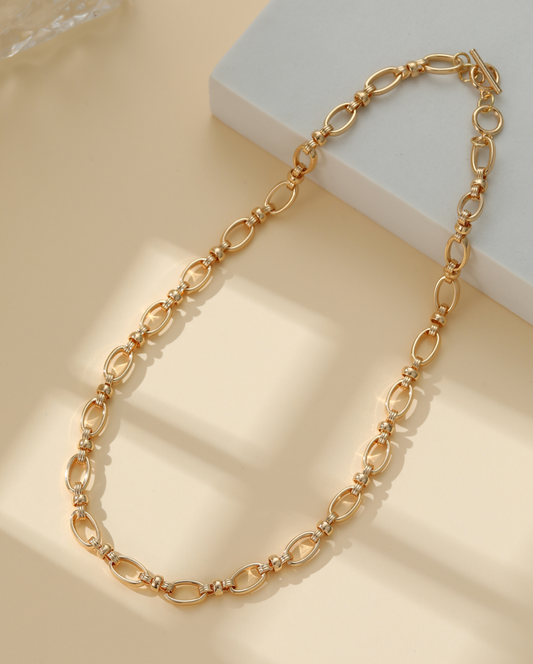 Oval Chain Necklace - Gold