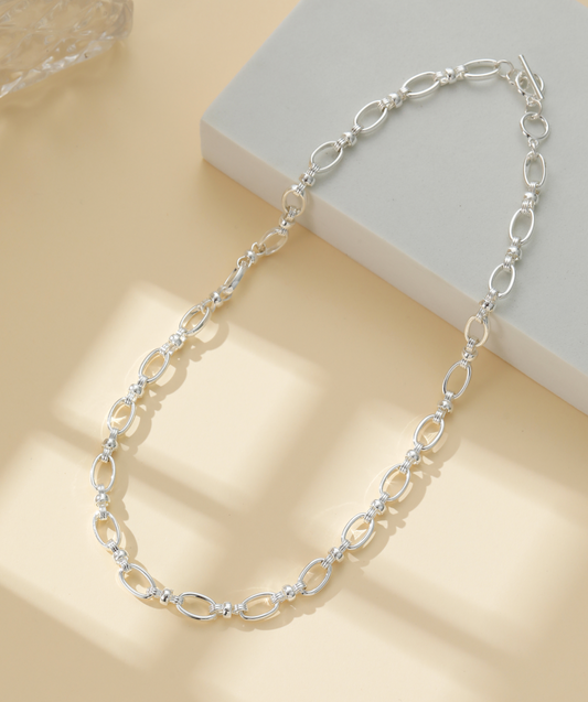 Oval Chain Necklace - Silver