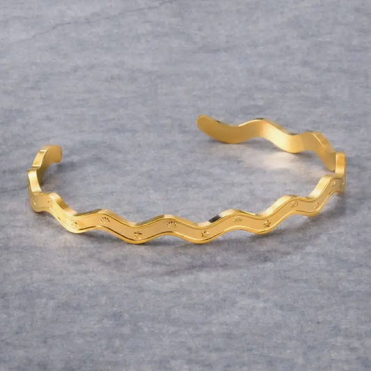 Tarnish Resistant Wavy Celestial Bangle